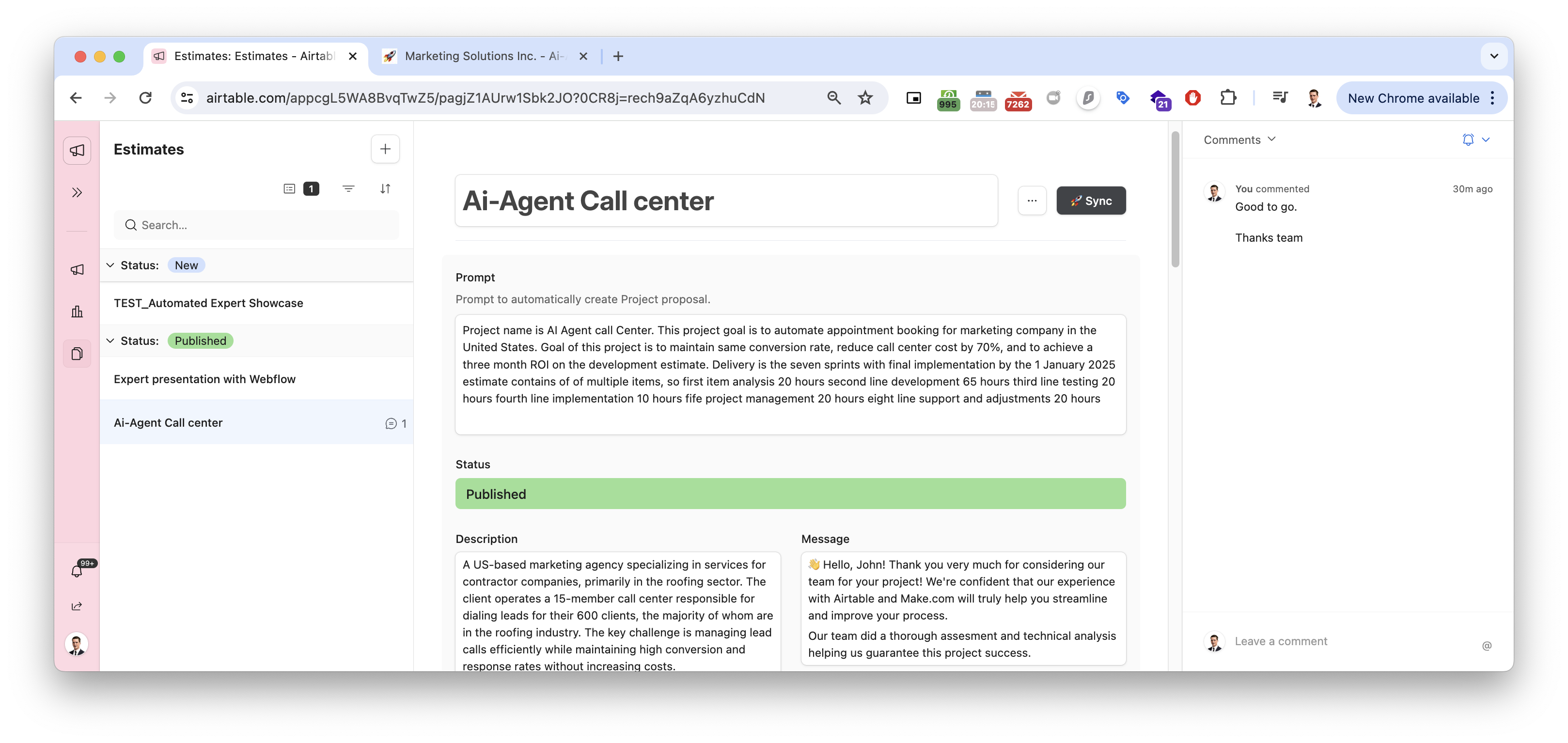 Automated Project Proposal Creation with Airtable, Webflow and ChatGPT